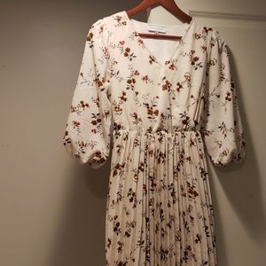 Faux wrap midi dress